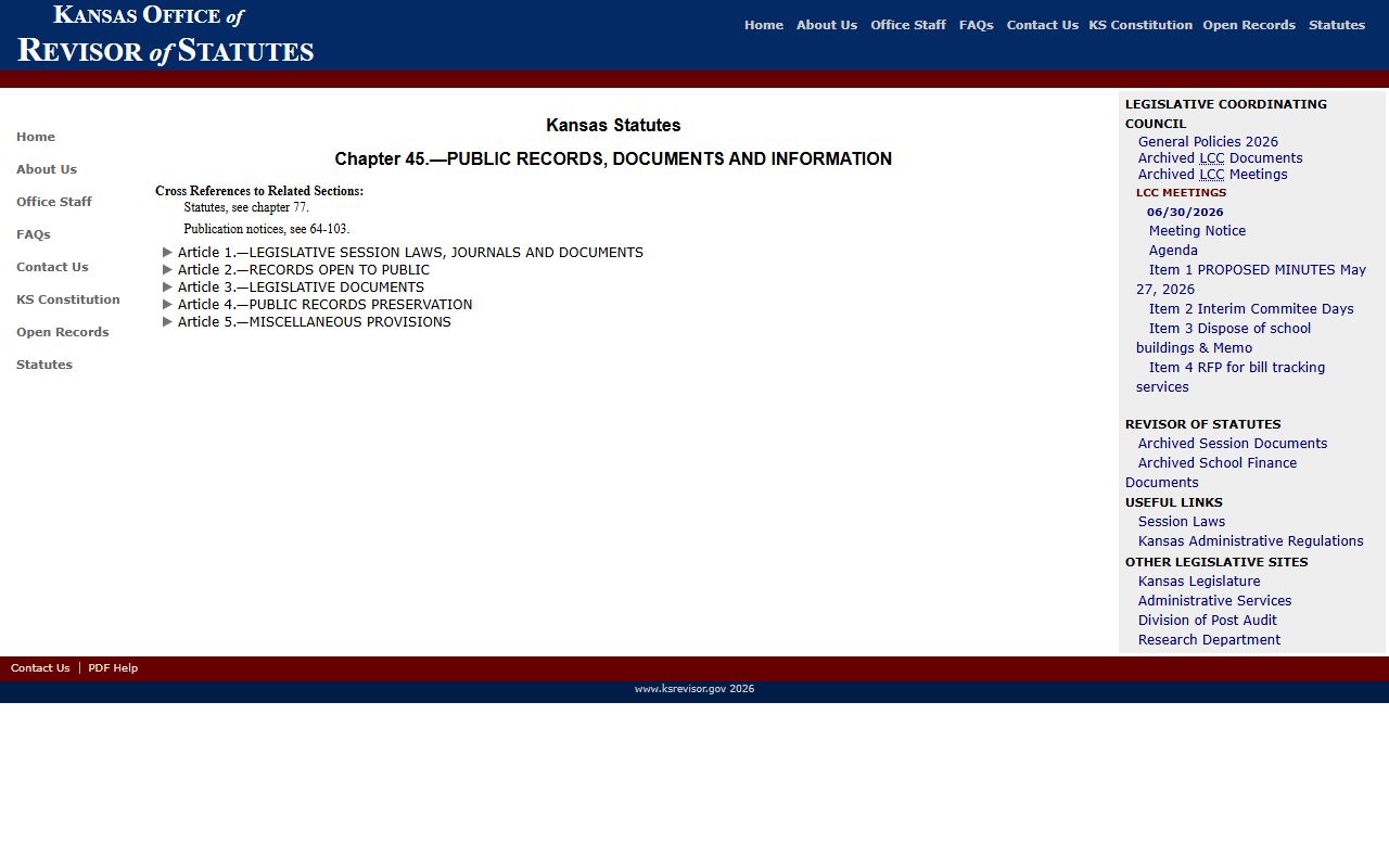 Saline County Clerk of the District Court Kansas Open Records Act source