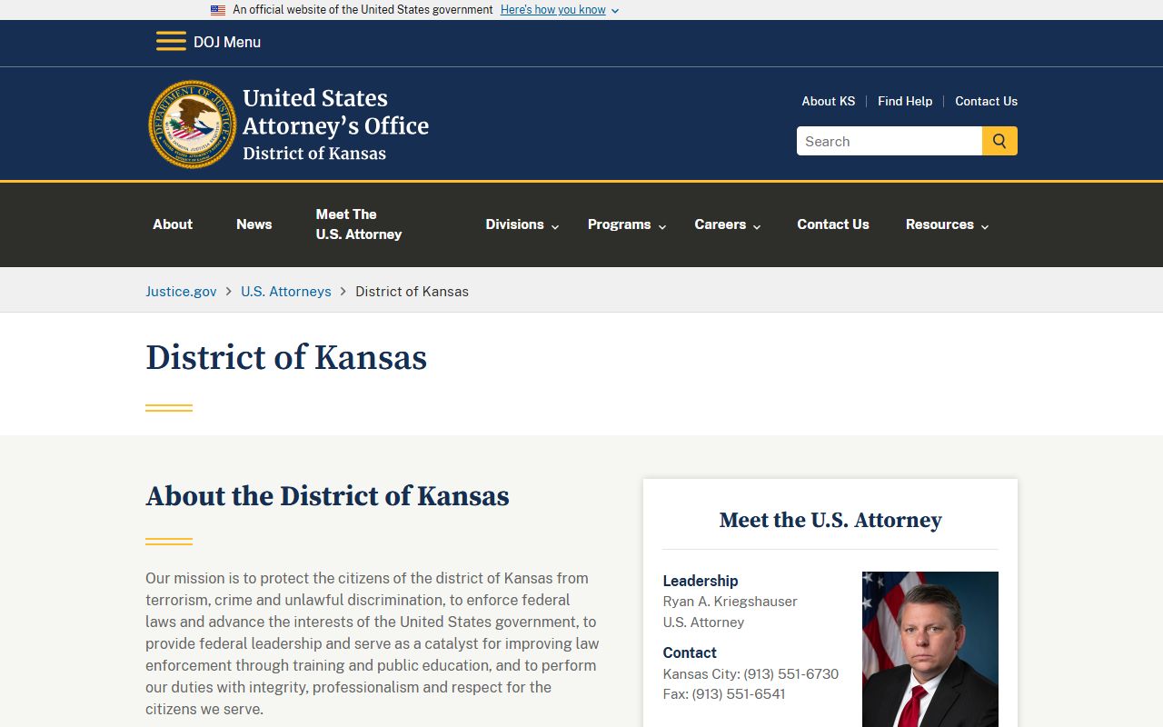 Saline County District Court U.S. Attorney District of Kansas source