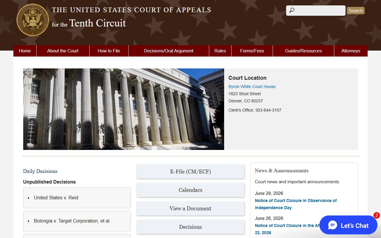 Saline County District Court Tenth Circuit federal appeals source
