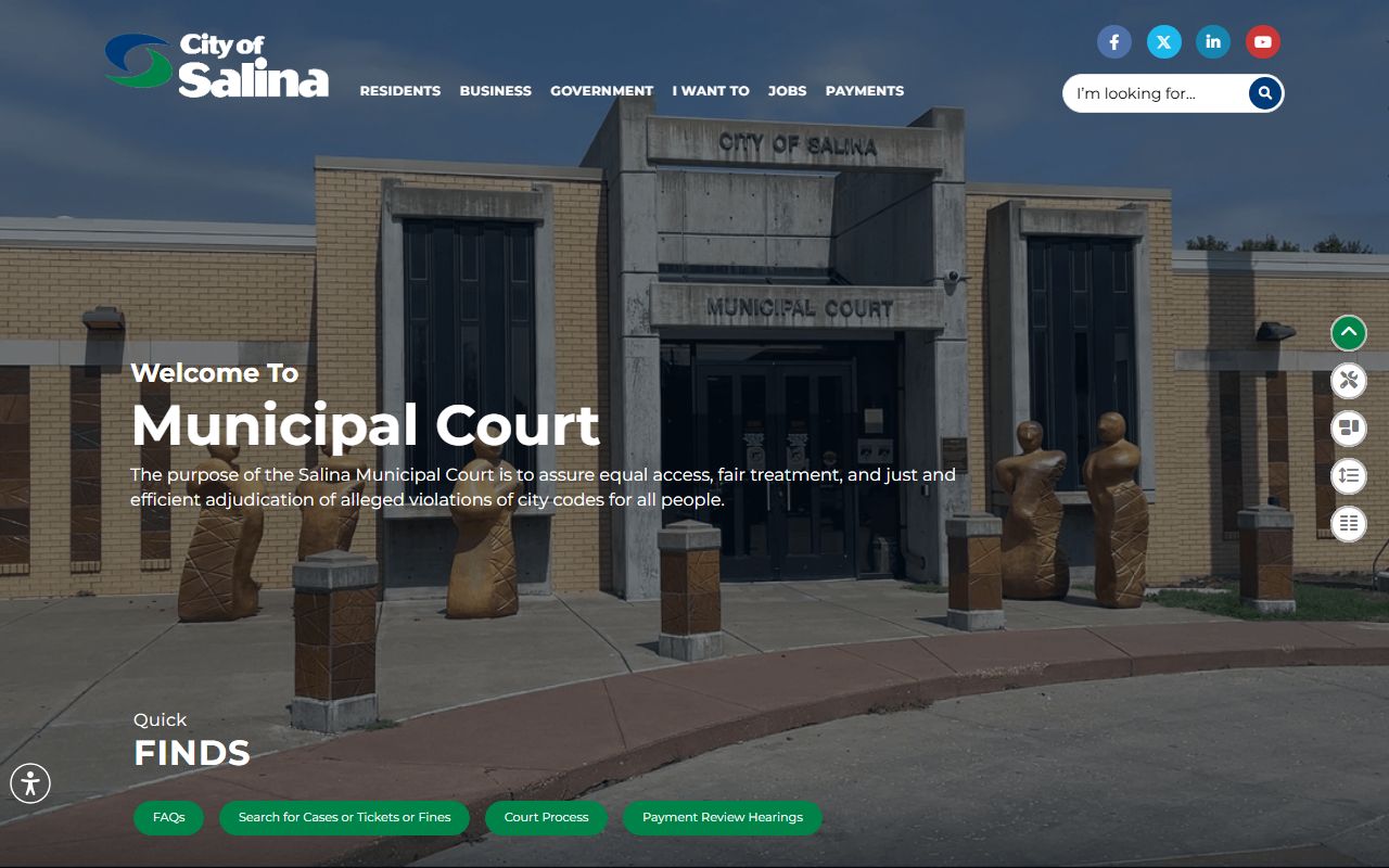 Saline County traffic court records Salina Municipal Court portal