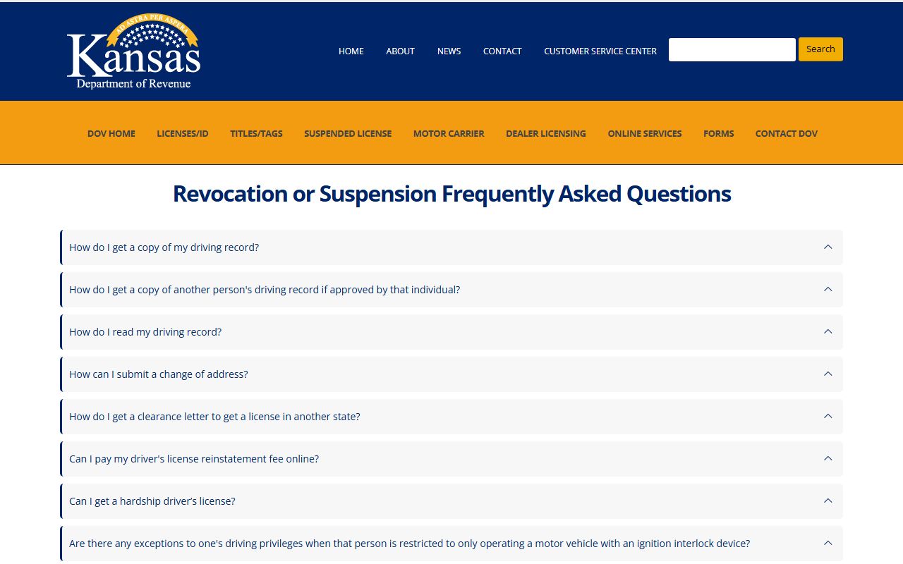 Saline County traffic court records Kansas Driver Solutions suspension FAQ